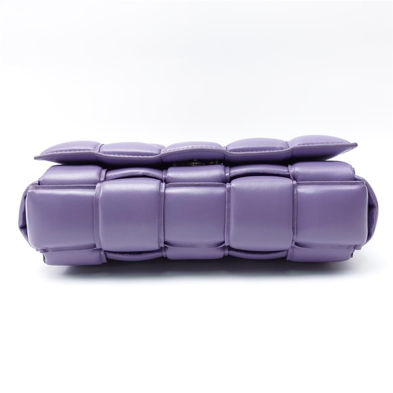 Bottega Veneta Cassette Purple Calfskin Cross Body Bag-TS