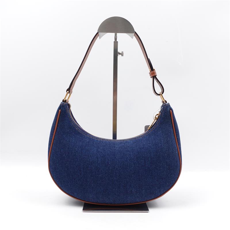 Pre-onwed Celine Ava Triomphe Blue Denim Hobo Bag