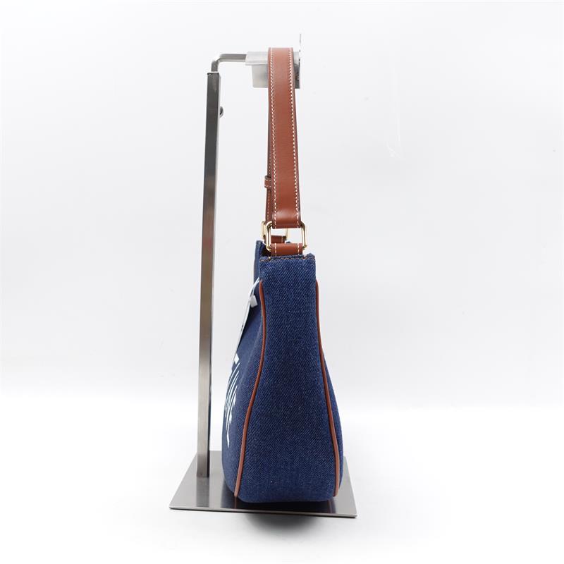 Pre-onwed Celine Ava Triomphe Blue Denim Hobo Bag