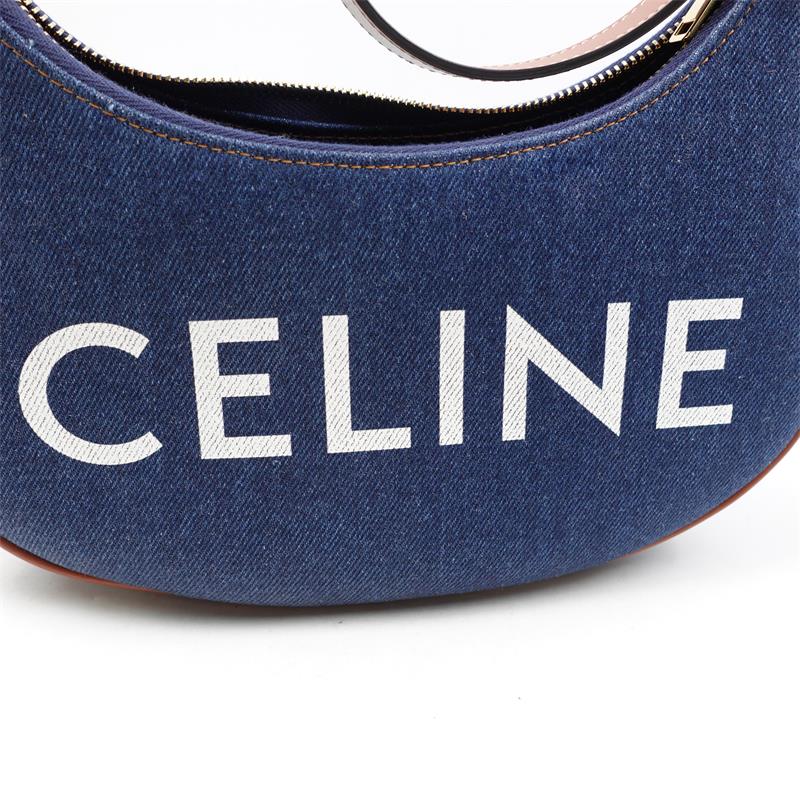 Pre-onwed Celine Ava Triomphe Blue Denim Hobo Bag