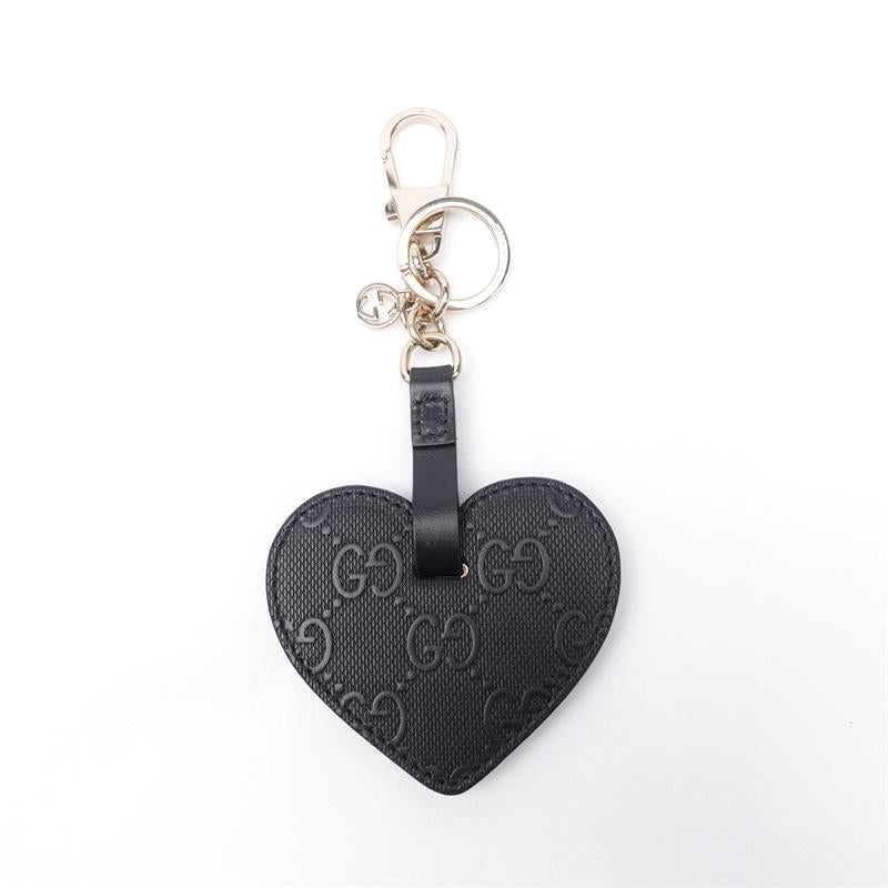 Pre-owned Gucci Black Heart Calfskin Charm