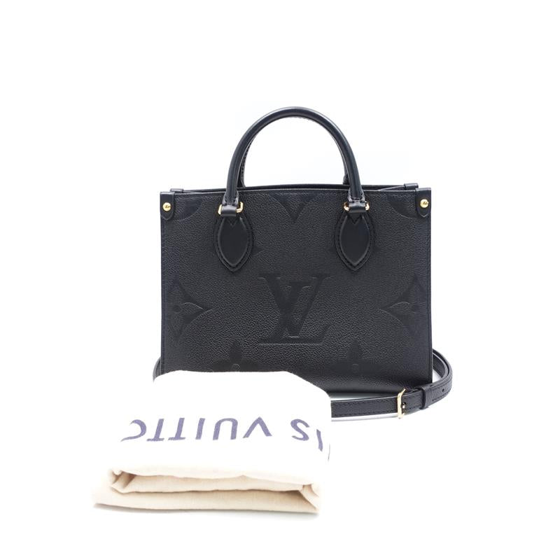 Pre-owned Louis Vuitton OnthegoPM Black Calfskin Tote