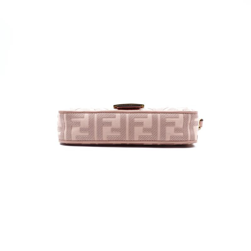 Fendi Baguette Pink Canvas Shoulder Bag