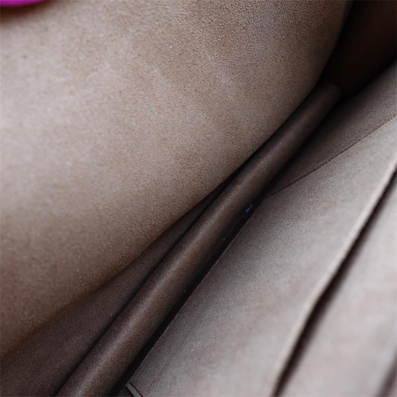 Gucci GG Canvas With Fushia Calfskin Handle Handbag