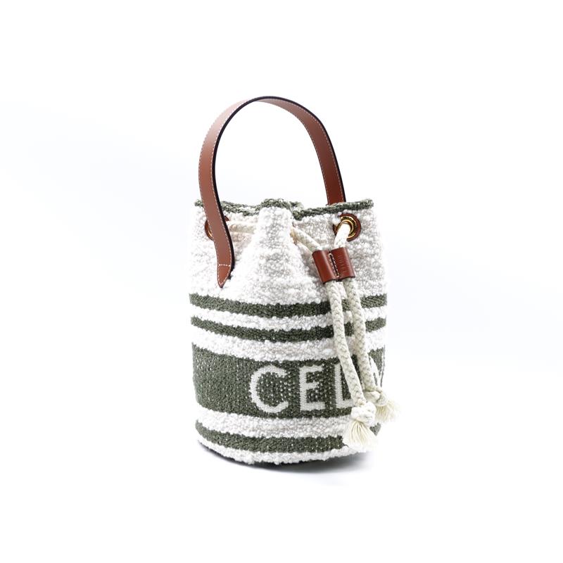 Pre-owned Celine Green Canvas Bucket
