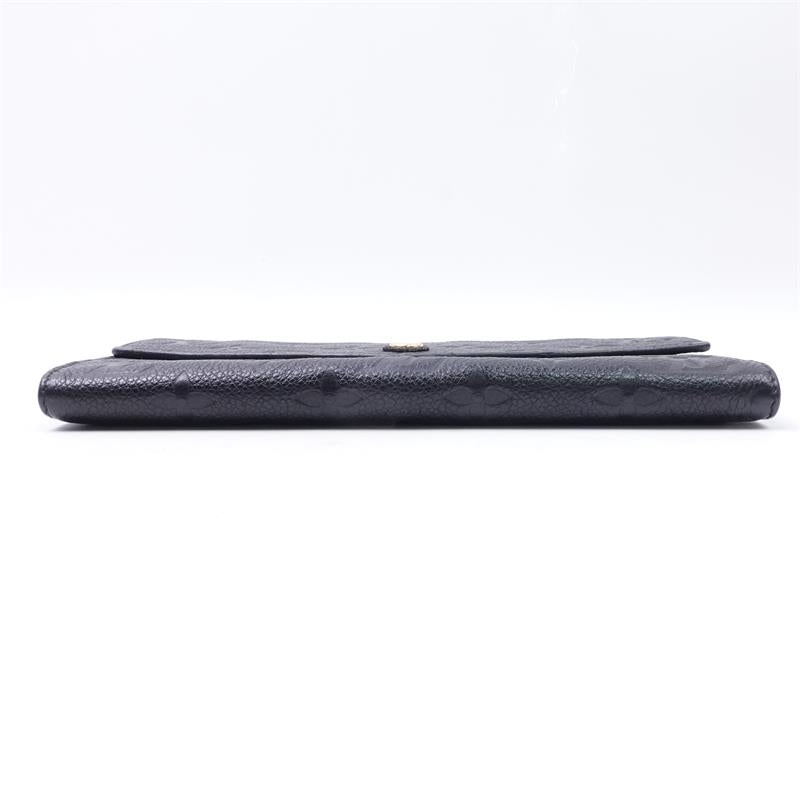 Pre-owed Louis Vuitton Blue Calfskin Long Wallet
