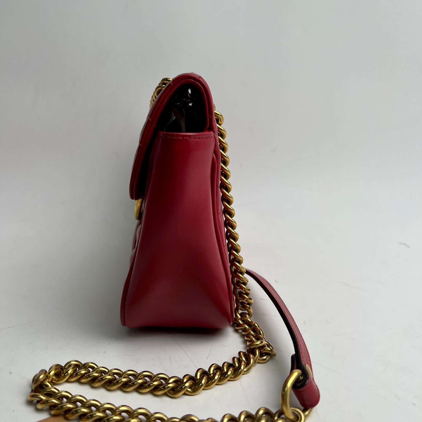 Gucci GG Marmont Red Calfskin Shoulder Bag - HZ