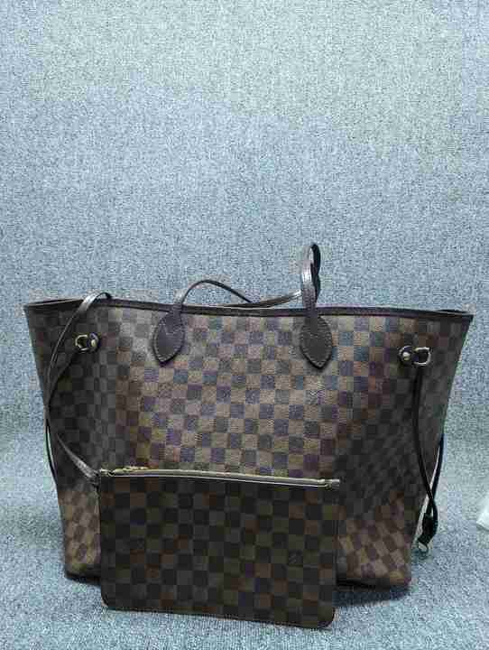 【Deal】Louis Vuitton Neverfull GM Damier Ebene Coated Canvas Tote With Pouch - TS