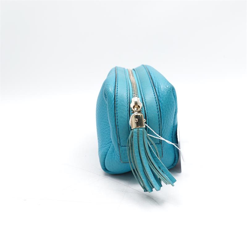 【Deal】Pre-owned Gucci Soho Blue Calfskin Clutch-HZ