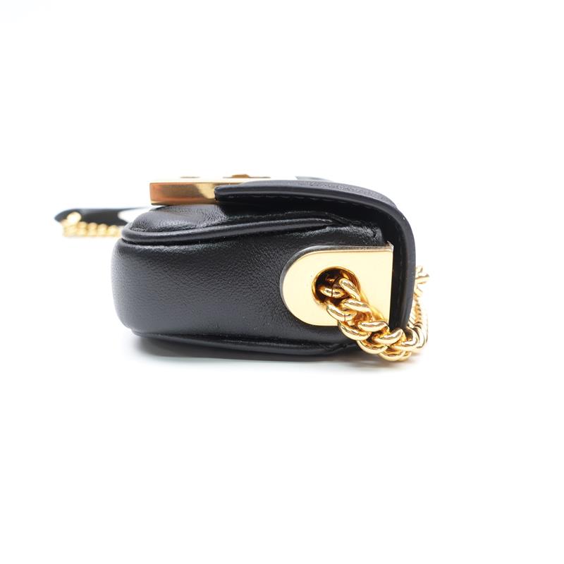 Pre-owned Fendi Baguette Mini Black Calfskin Shoulder Bag