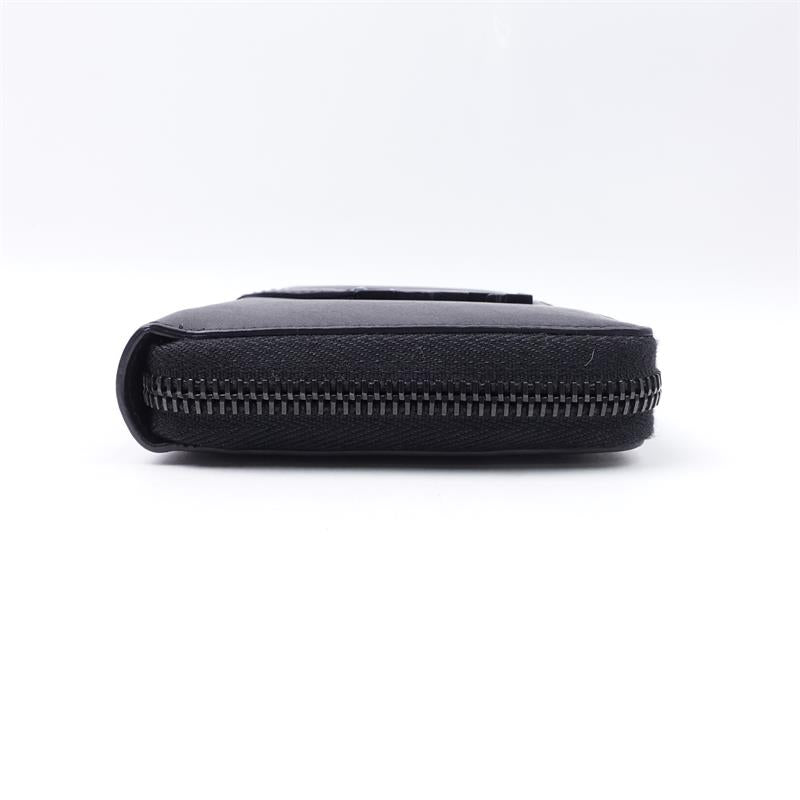 Pre-owned Saint Laurent Black Calfskin Long Wallet