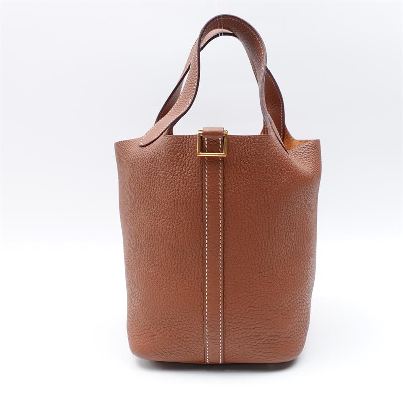 【Deal】Hermès Picotin 18 Brown Leather Tote Handbag -TS