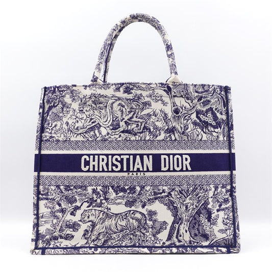 Pre-owned Dior Booktote Blue Canvas Tote Bag