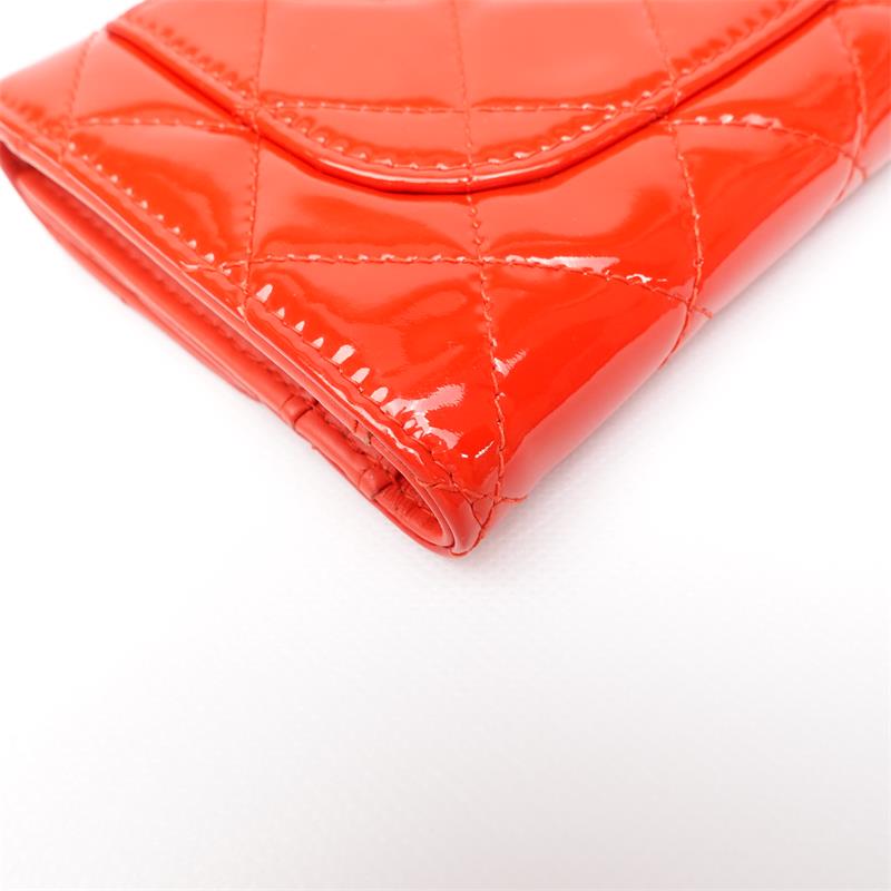 Pre-owned Chanel Orange Vernis Long Wallet