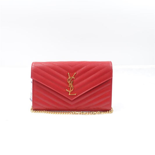 Pre-owned Saint Laurent Red Calfskin Shoulder Bag