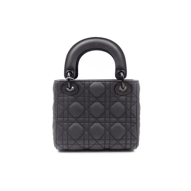 Pre-owned Dior Lady Black Calfskin Shoulder Bag