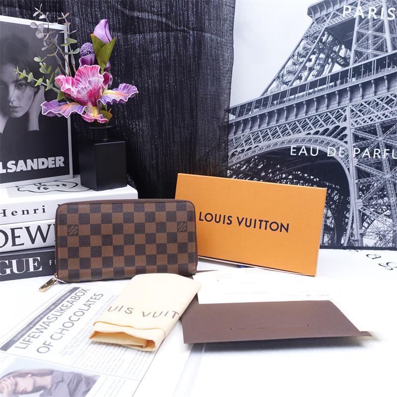 Pre-owned Louis Vuitton Damier Eben Coated Canvas Long Wallet