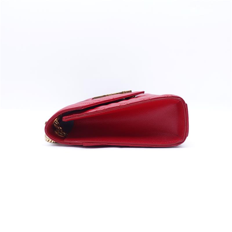 Pre-owned Saint Laurent Red Envelope Calfskin Shoulder Bag