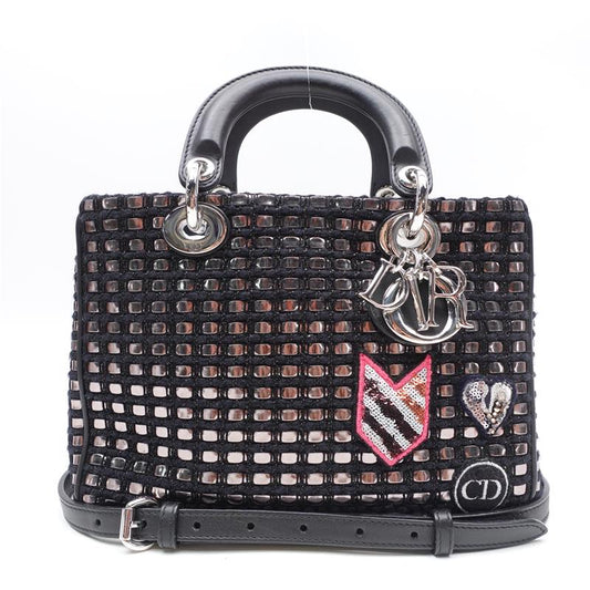 Pre-owned Dior VIP Small Metallic Tweed Shoulder Bag