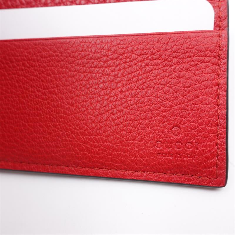 Pre-owned Gucci Print Red Calfskin Bifold Wallet