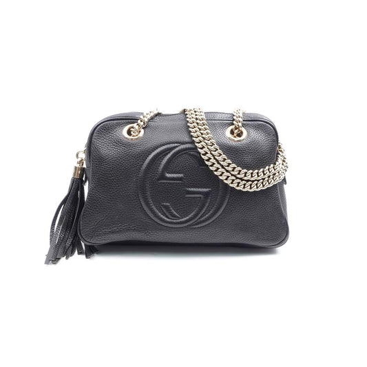 Pre-owned Gucci SOHO Black Calfskin Shoulder Bag- HZ