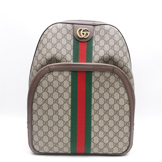 Pre-owned Gucci Brown Ophidia Coated Canvas Backpack-TS