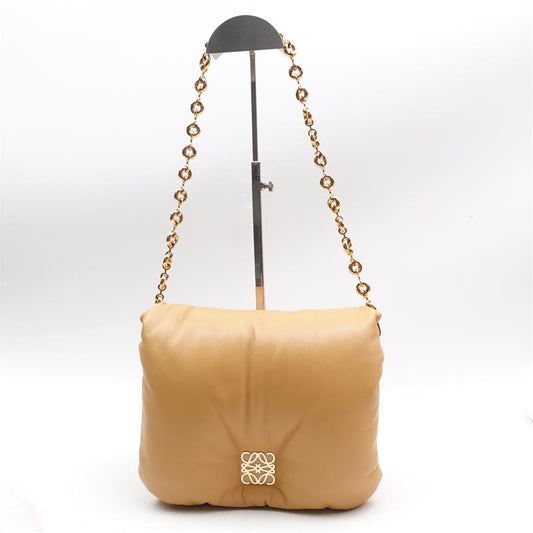 Loewe Goya Soft Kahki Leather Shoulder Bag