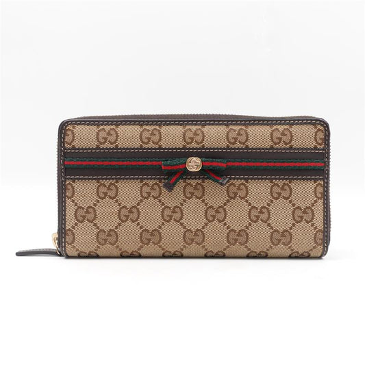 【DEAL】Gucci GG Bowtie Canvas Long Zipper Wallet - HZTT
