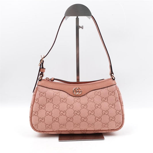 Pre-owned Gucci Ophidia Pink Canvas Hobo Bag-TS
