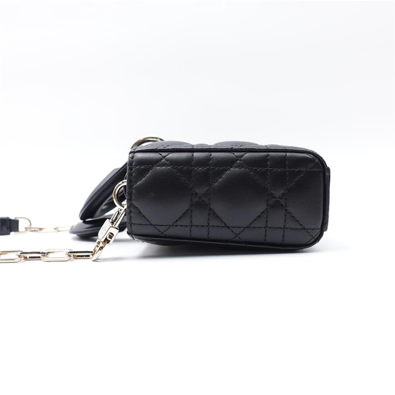 Pre-owned Dior Lady Black Lambskin Shoulder Bag