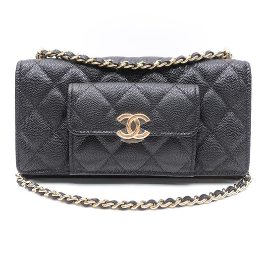 Chanel Black Caviar Wallet On Chain