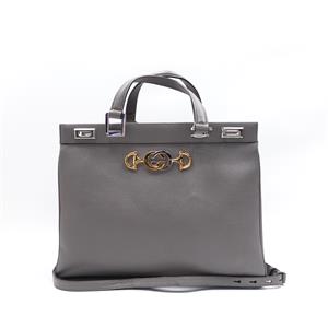 【DEAL】Pre-owned GUCCI Calfskin Shoulder Bags Grey Zumi Shoulder Bag