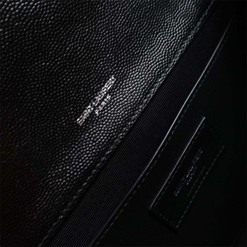 Pre-owned Saint Laurent Envelope Black Calfskin Shoulder Bag