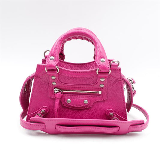 Balenciaga City Fushia Color Calfskin Shoulder Bag-TS