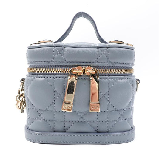 Pre-owned Dior Vanity Haze Blue Calfskin Shoulder Bag-HZ
