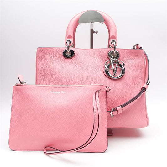 Pre-owned Dior VIP Pink Calfskin Shoulder Bag-HZ