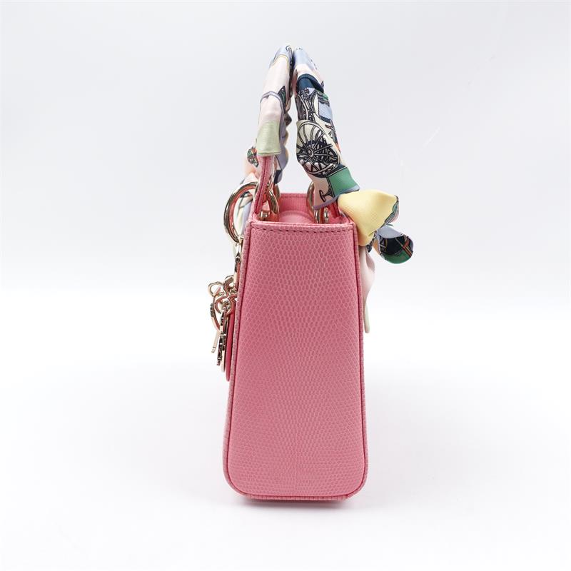 Dior Lady Pink Lizard Handbag