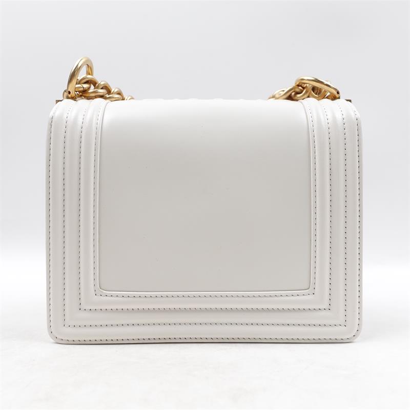 Pre-owned Chanel Leboy White Calfskin Shoulder Bag-HZ