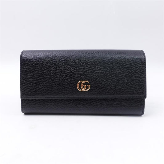 Pre-owned Gucci GG Black Caflskin Wallet