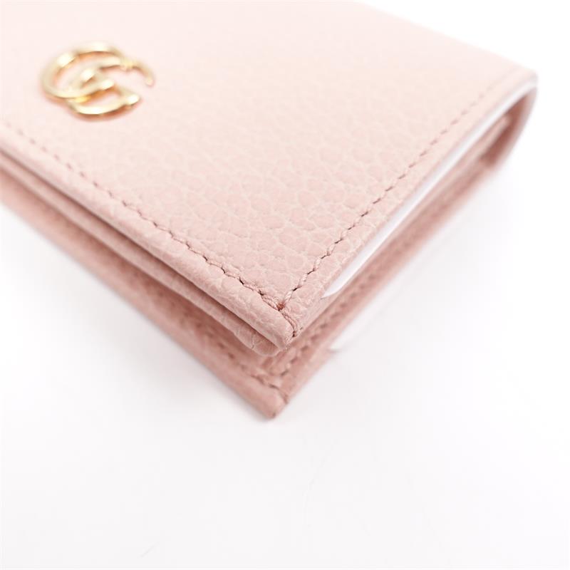 Pre-owned Gucci Pink GG Calfskin Short Wallet