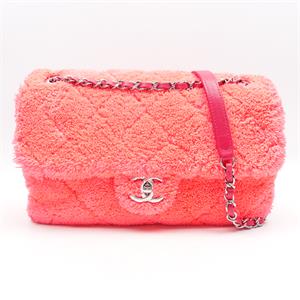 Pre-owned CHANEL Fabric Shoulder Bags CF Jumbo Neon Pink Shoulder Bag-HZTT