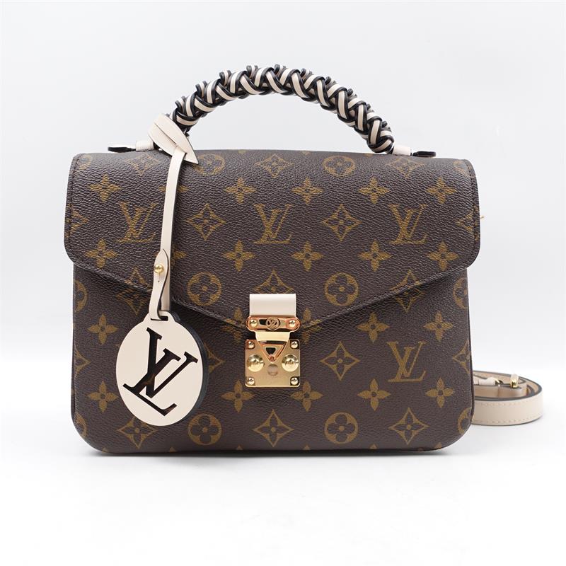 Pre-owned Louis Vuitton Metis Waved Handle Monogram Coated Canvas Shoulder Bag