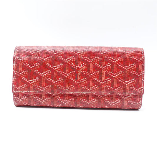 Pre-owned Goyard Red Coated Canvas Long Wallet - HZ