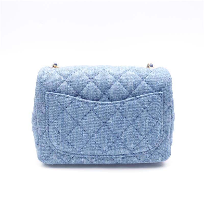 Pre-owned Chanel Blue Denim Shoulder Bag-HZ