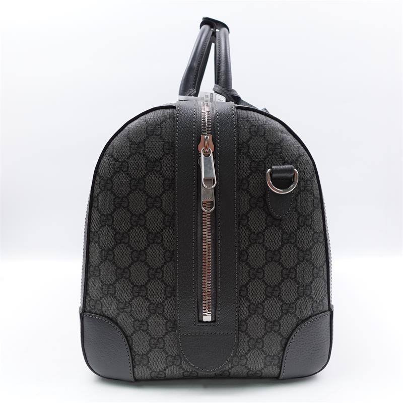 Pre-owned Gucci Black Boston Coated Canvas Shoulder Bag