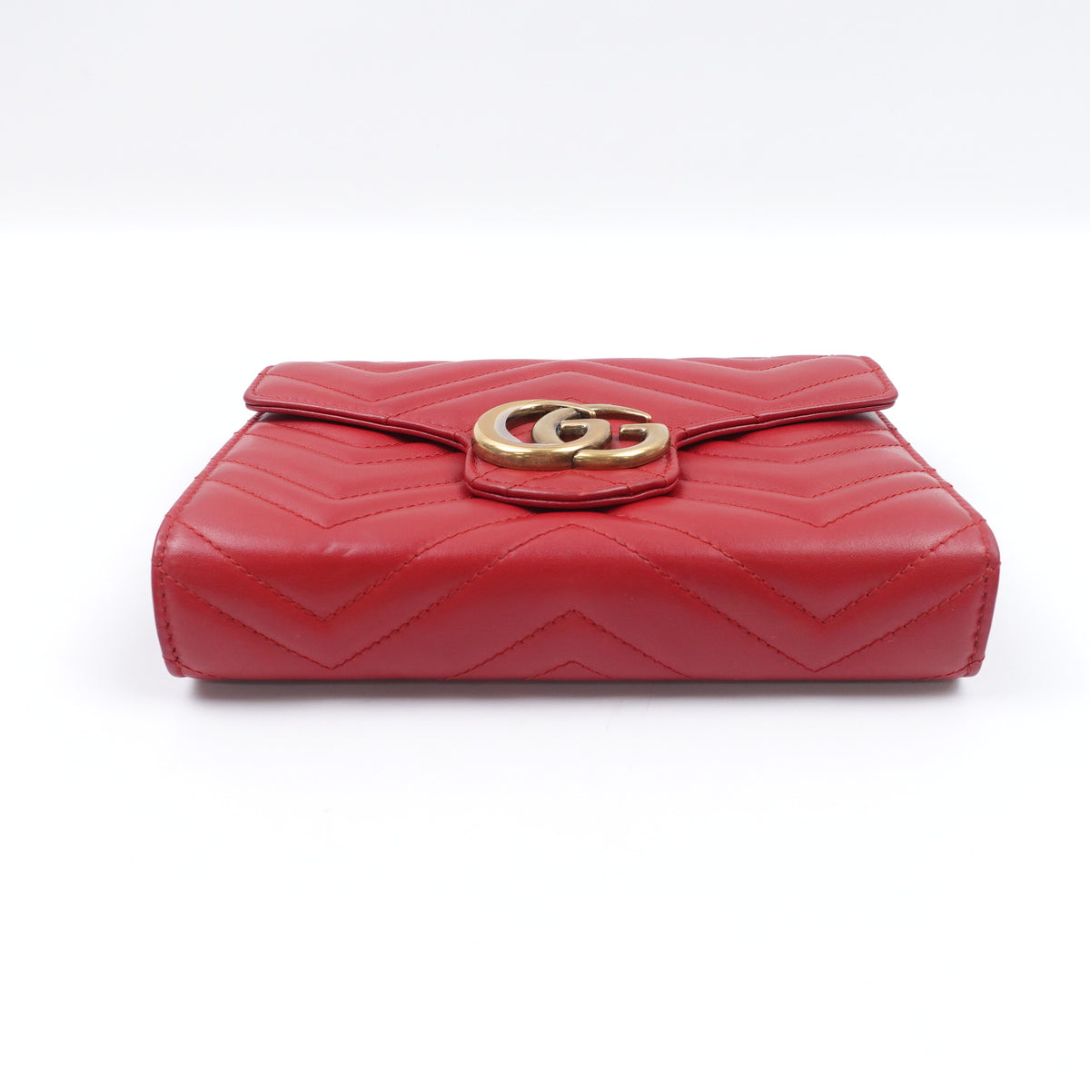 Pre-Owned Gucci GG Marmont Red Calfskin Leather Woc Bag T10413543
