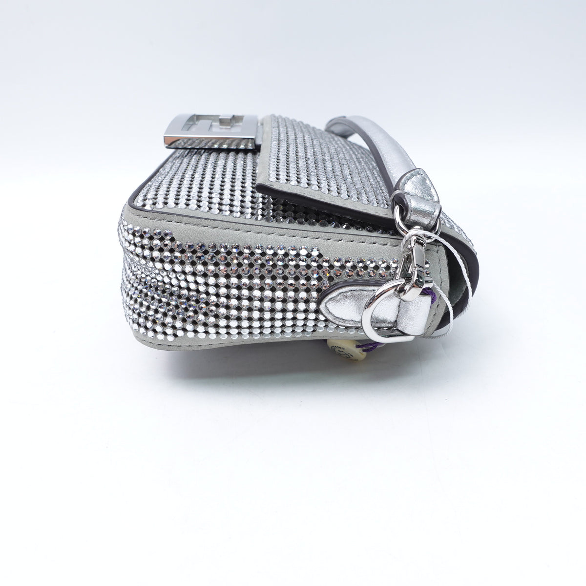 Pre-Owned Fendi Baguette Silver Crystal Shoulder Bag T10412491