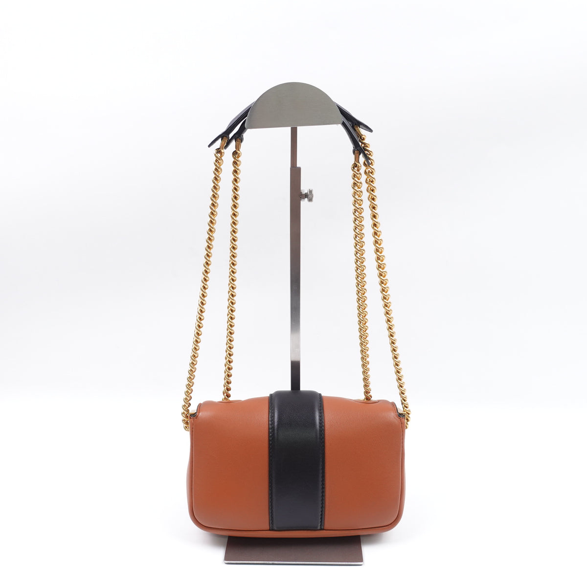 【DEAL】Pre-Owned Fendi Baguette Brown&Black Lambskin Leather Shoulder Bag