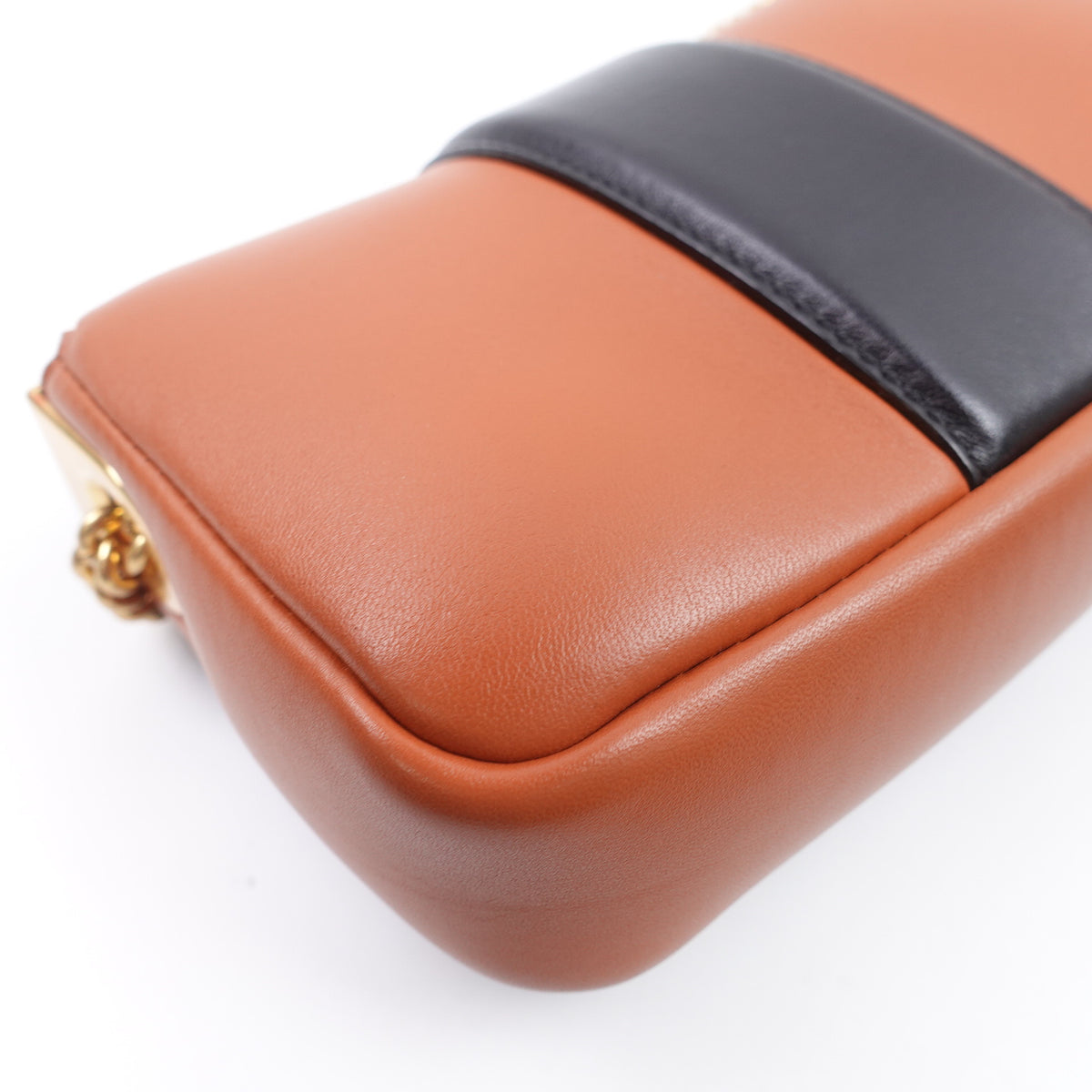 【DEAL】Pre-Owned Fendi Baguette Brown&Black Lambskin Leather Shoulder Bag