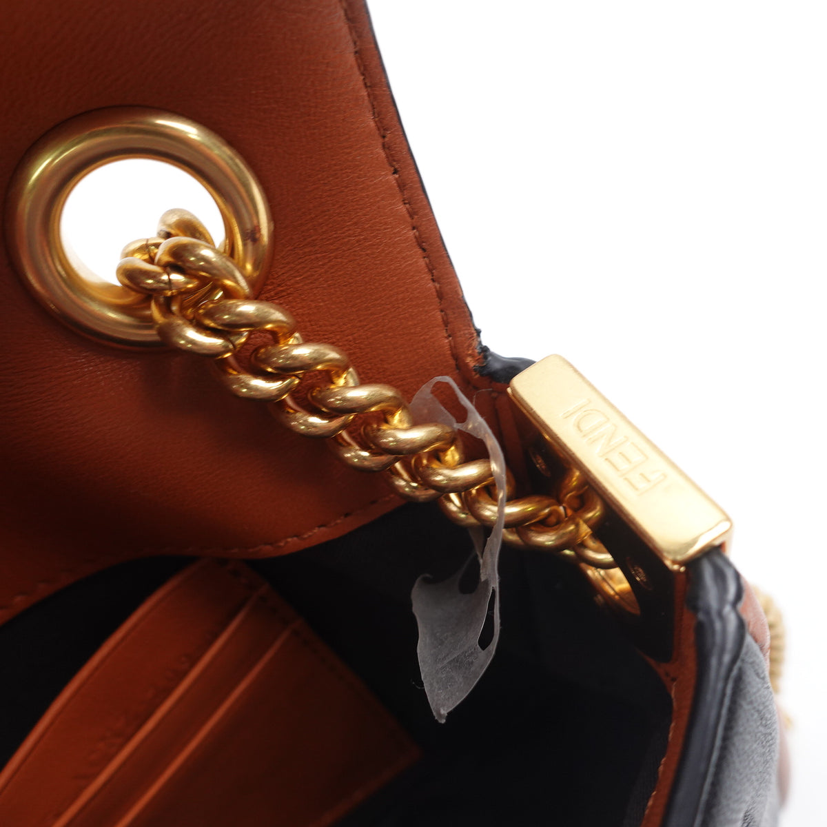 【DEAL】Pre-Owned Fendi Baguette Brown&Black Lambskin Leather Shoulder Bag